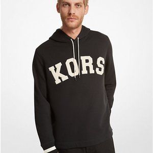 MICHAEL KORS KORS Cotton Blend Rugby Hoodie OF351MA4NF Black NWT